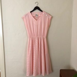 Vintage Sears 70s 80s Polyester Pink Dress